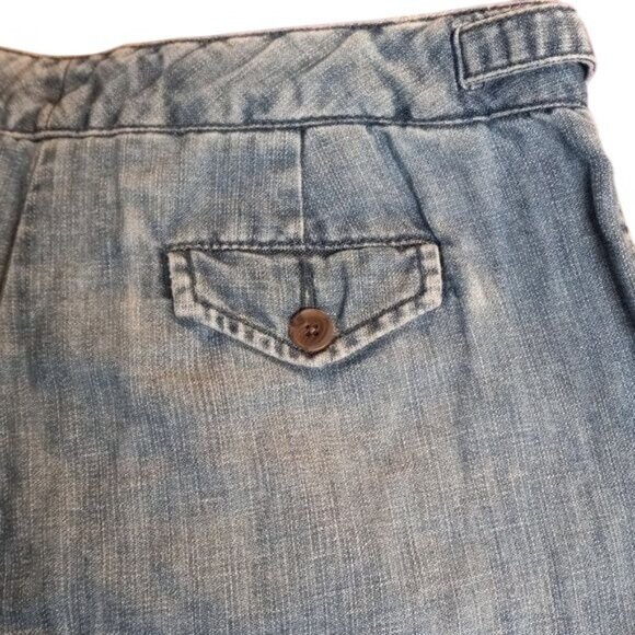 Lands End Size 6P Capri Pants Womens Denim Linen Blend Wide Leg - Picture 4 of 11